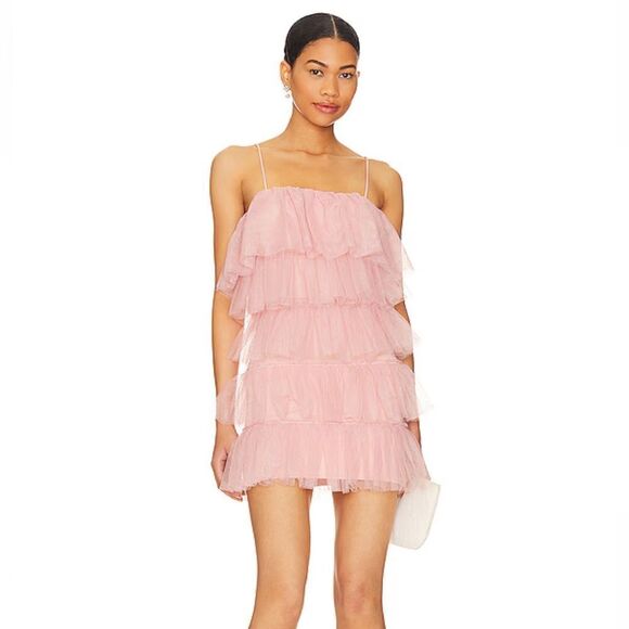 More To Come Millie Mini Dress Pink Ballerina ruffle tulle Party Revolve NWT XL - Picture 2 of 12
